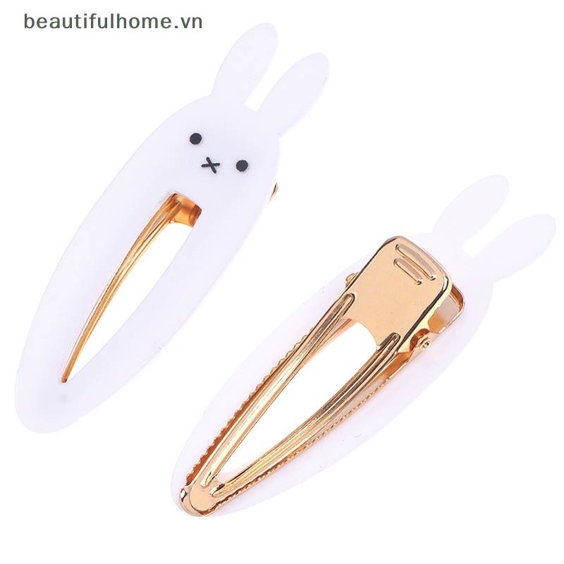 Bộ 2 Kẹp Tóc Hình Thỏ Trắng Dễ Thương Cho Bé Gái