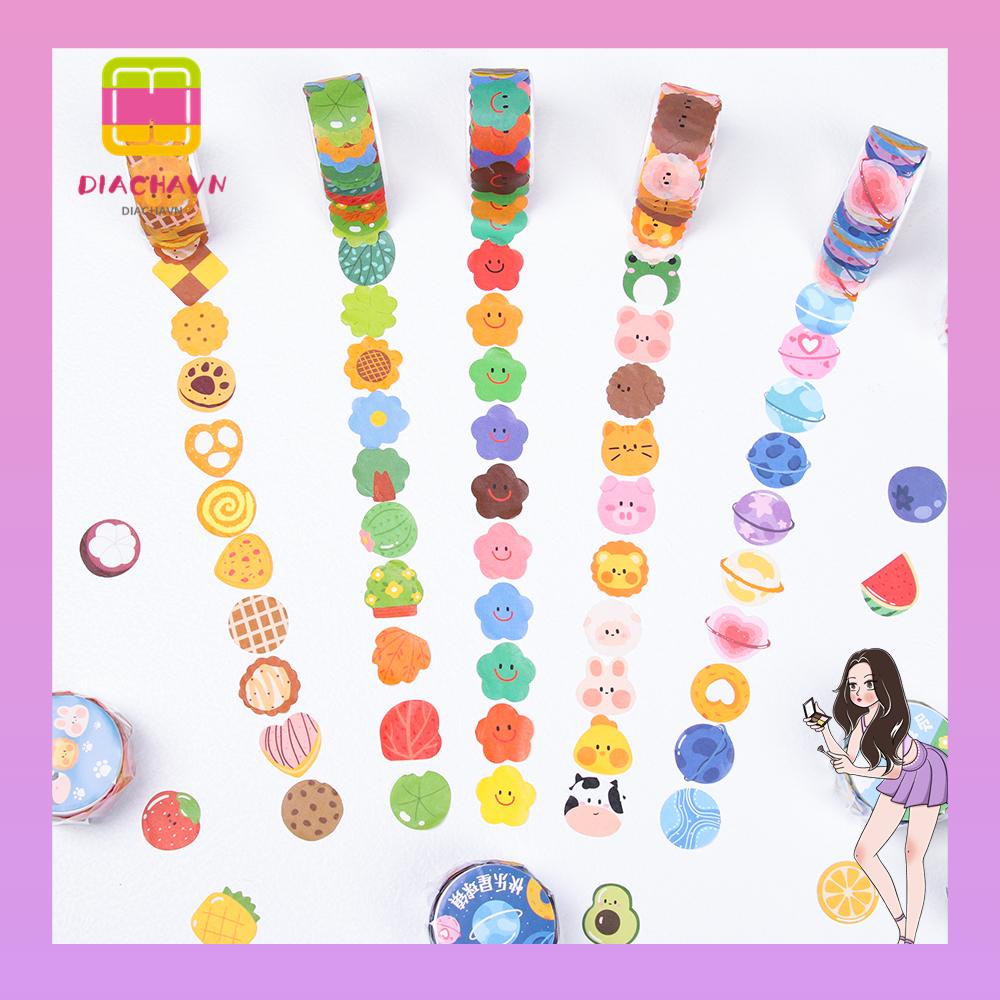 Cuộn Băng Dính Washi Họa Tiết Dễ Thương Dùng Trang Trí Sổ Tay / Trường Học