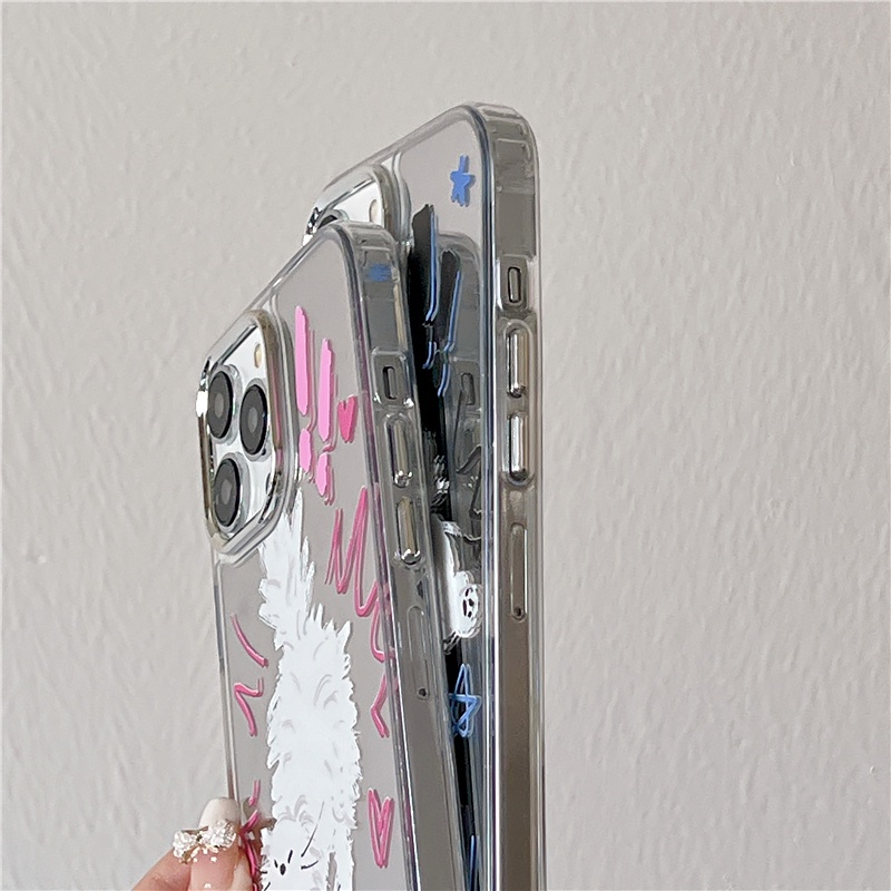 Ốp Điện Thoại Silicon Mềm Chống Sốc Tráng Gương Hình Mèo Hoạt Hình Thời Trang Cho iPhone 14 13 12 11 Pro Max 14 Plus