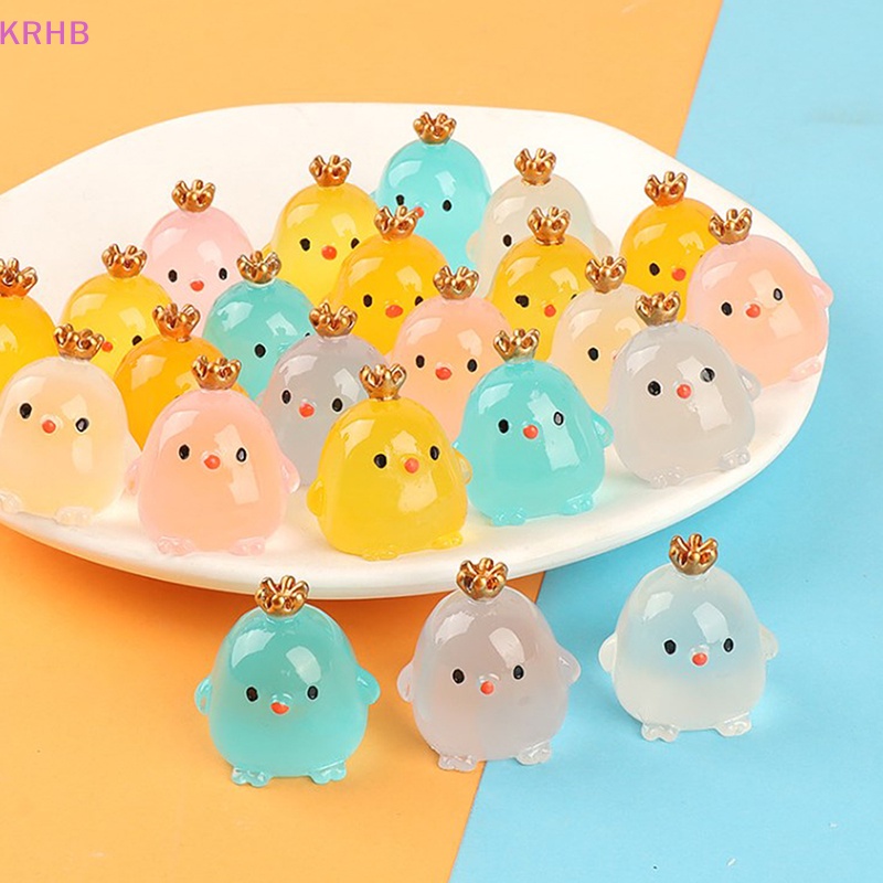 Đèn Ngủ Hình Chú Gà Đội Vương Miện Bằng Nhựa resin Trang Trí Ban Đêm diy Mới