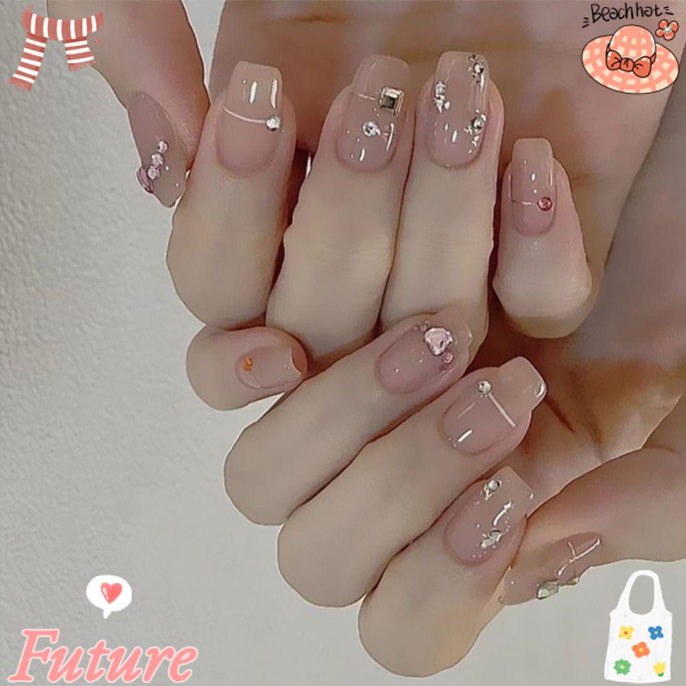 Bộ Móng Tay Giả Che Phủ Toàn Diện Phong Cách Pháp DIY