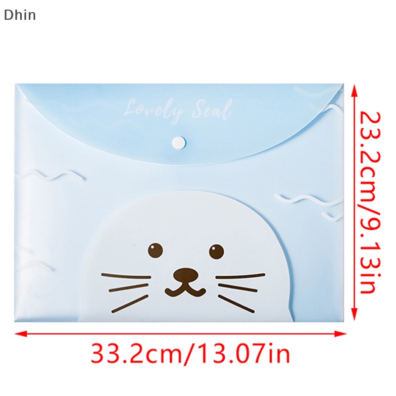 Túi Đựng Tài Liệu Khổ A4 Bằng PVC Trong Suốt Chống Thấm Nước Họa Tiết Hoạt Hình Dễ Thương