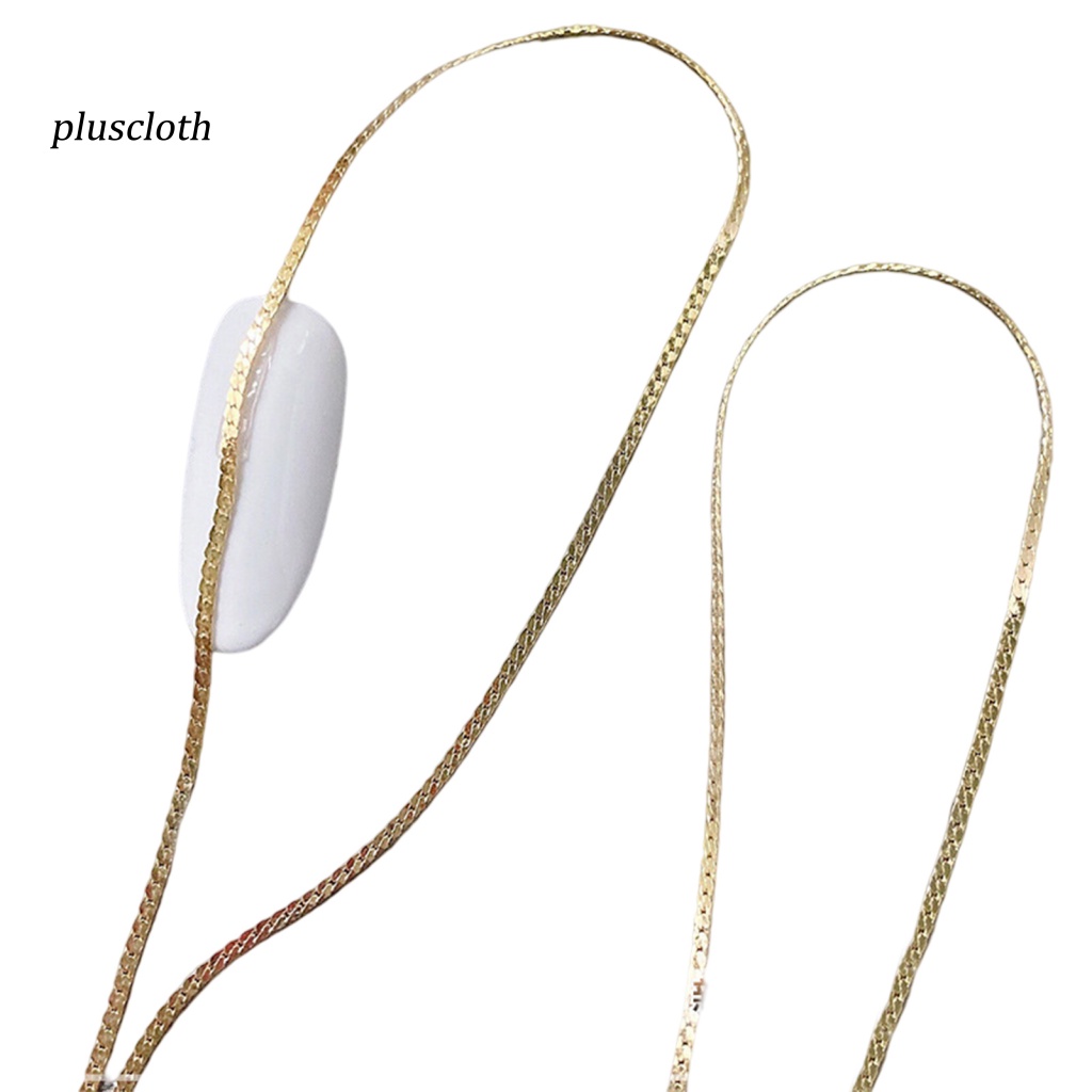 &lt; Plusclothing &gt; Chuỗi Dây Xích Ba Chiều Ánh Sáng Màu Vàng / Bạc Tự Trang Trí Móng Tay Nghệ Thuật Không Rơi Cho Salon