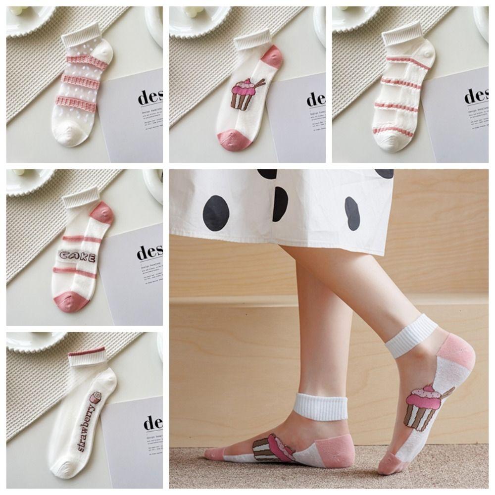 AROMA Kính Vớ Thuyền Vải Lụa Phối Ren Thoáng Khí Thời Trang Mùa Hè Cho Nữ