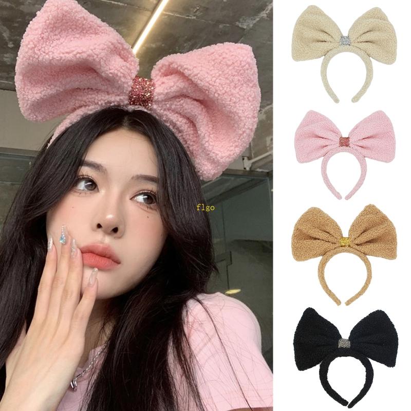 Băng Đô Nơ Cài Tóc Bằng Lông Nhung Dễ Thương Xinh Xắn Cho Bé Gái