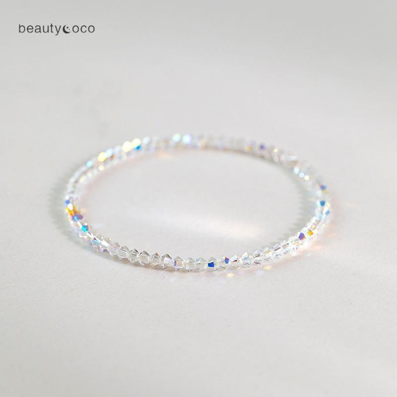 Beautycoco🍊Siêu Flash!Hàng Chính Hãng Vòng Đeo Tay Siêu Mỏng Đính Pha Lê Đơn Giản Kết Cấu Nhẹ Sang Trọng Cho Nữ