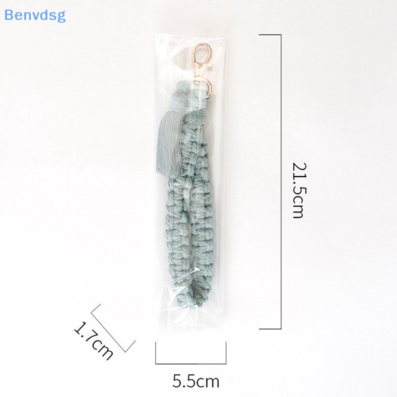 Móc Khóa Dây Cotton Bện Đính Đá Lava Phong Cách Boho Sáng Tạo Cho Nữ