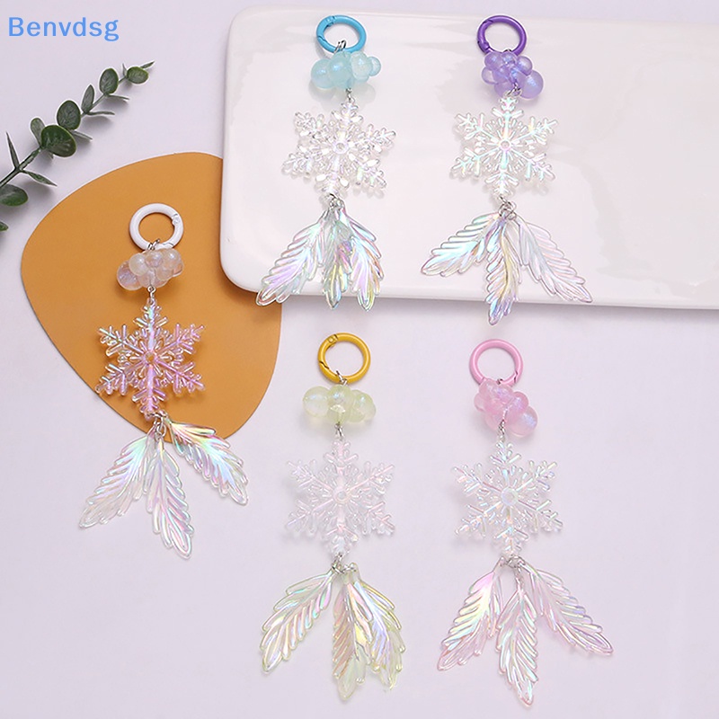 Benvdsg > Móc Chìa Khóa Hình Bông Tuyết Mạ Màu Acrylic Sáng Tạo Thời Trang