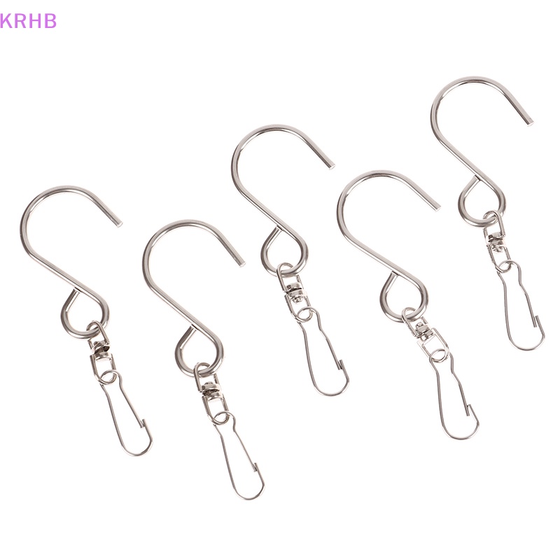 Set 5 Móc Xoay Bằng Thép Không Gỉ Treo Chuông Gió Xoay Được Mới