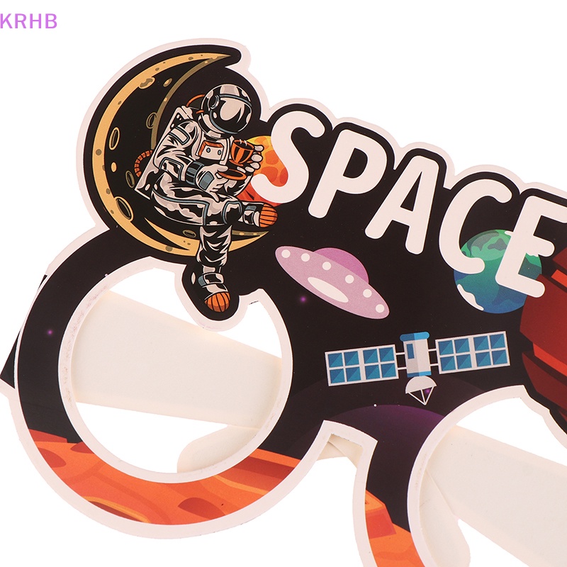 Set 6 Mắt Kính Bằng Giấy Chủ Đề Phi Hành Gia Cho Bữa Tiệc Mới