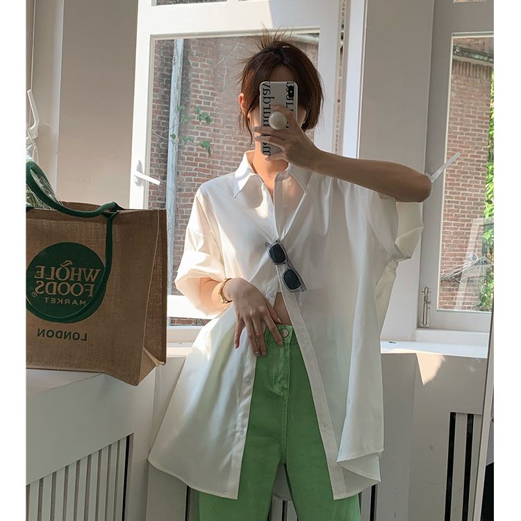 Áo Sơ Mi Chống Nắng Tay Ngắn Dáng Rộng Thiết Kế Mới Năng Động Thời Trang Dành Cho Nữ