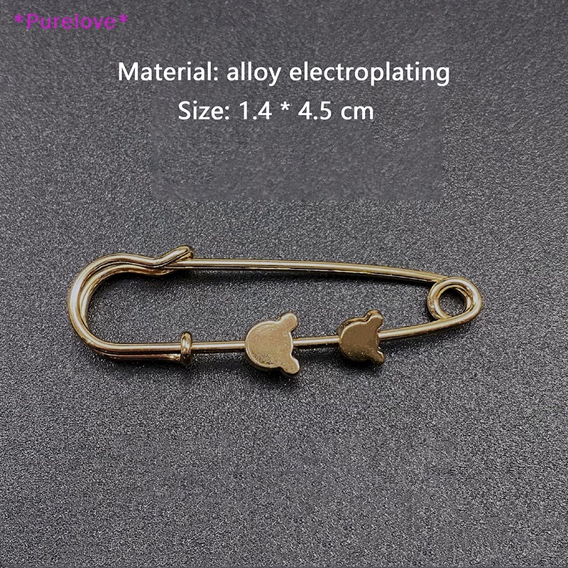 Ghim Cài Áo Hình Lục Giác / Gấu / Ngôi Sao Màu Vàng Bằng Hợp Kim Chống Ánh Sáng Phong Cách Vintage Mới