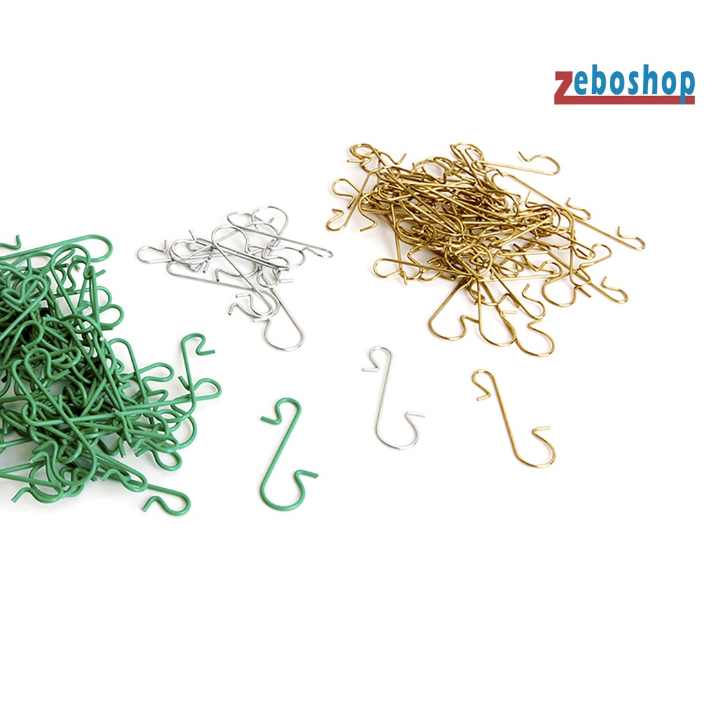 Set 100 Móc Treo Hình Chữ S Bằng Thép Không Gỉ Trang Trí Cây Thông Giáng Sinh