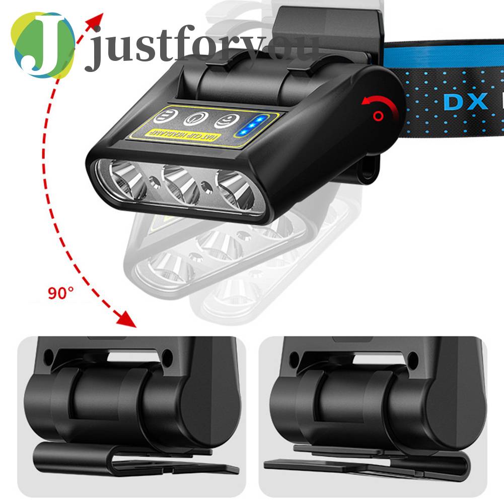 Đèn Pin Đeo Đầu Cảm Ứng Có Kẹp Gắn Mũ Cho Hoạt Động Ngoài Trời