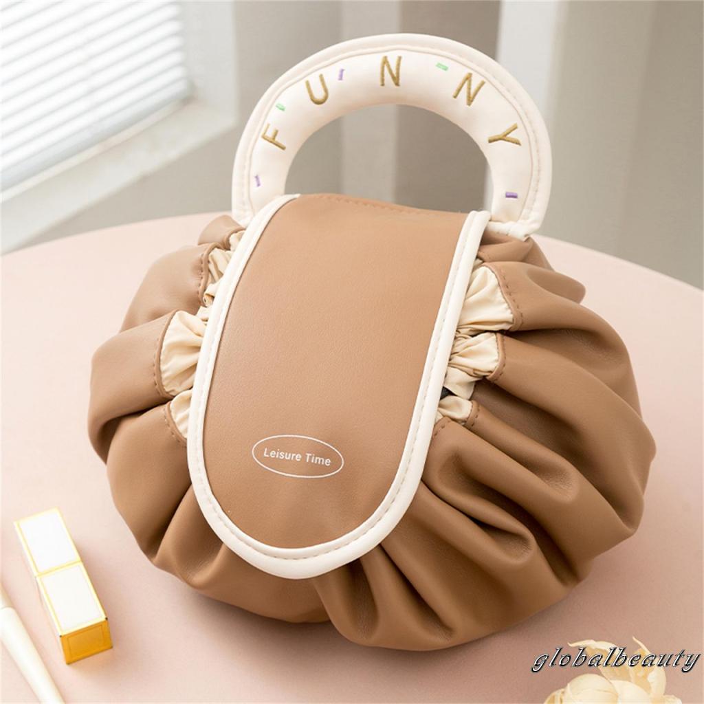 Túi Da PU Dây Rút Đựng Mỹ Phẩm Trang Điểm Đa Năng Tiện Dụng