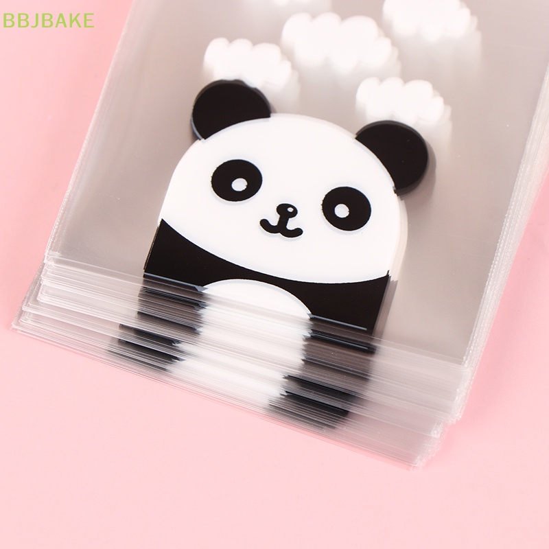 Set 100 Túi Đựng Bánh Kẹo Tự Dính Hình Gấu Trúc KCB