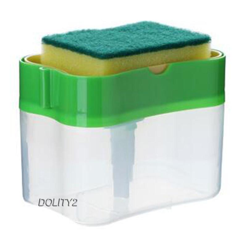 Bình Đựng Xà Phòng Rửa Chén 2 Trong 1 Kèm Giá Đỡ Bọt Biển Tiện Dụng