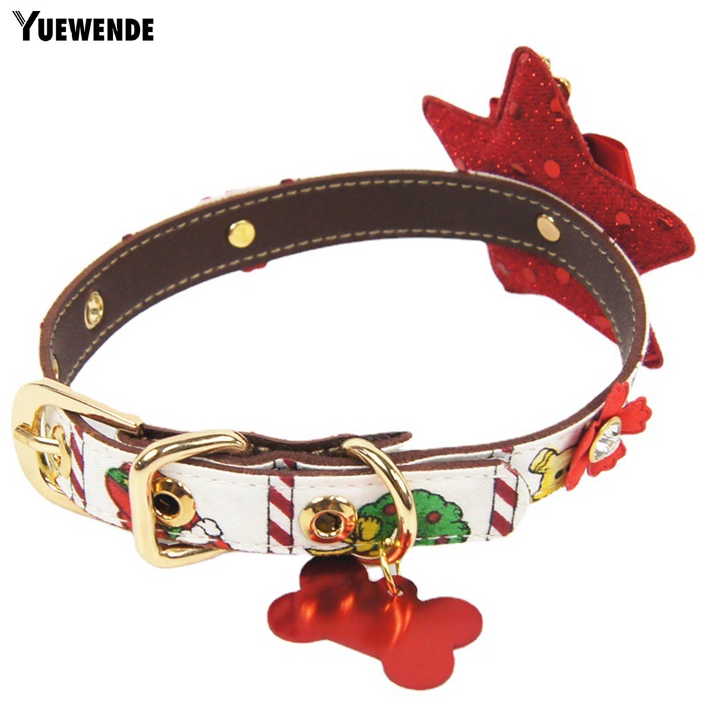 Yq.e Vòng Cổ Giả Da Hình Ngôi Sao Giáng Sinh Có Thể Điều Chỉnh Trang Trí Trong Nhà Cho Thú Cưng