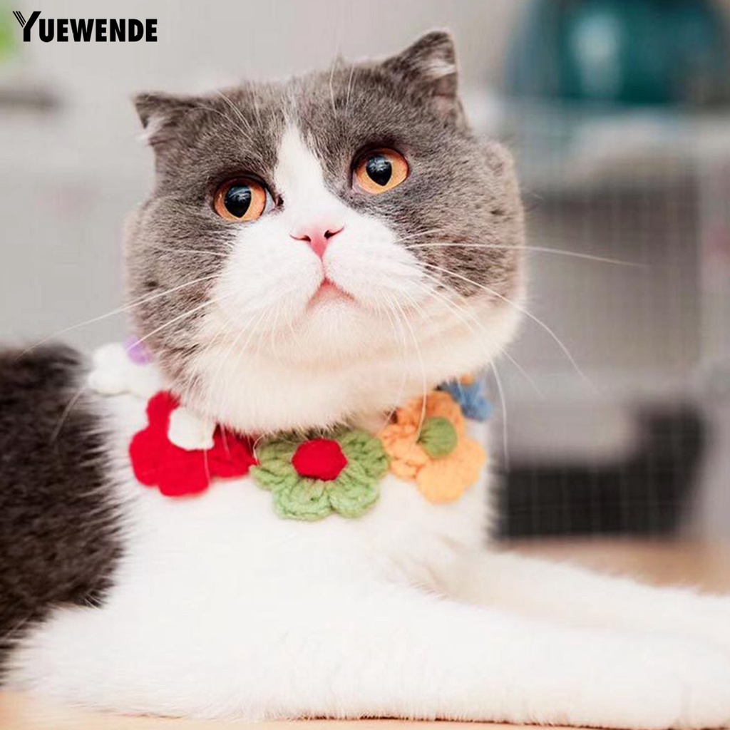 Yq.e Vòng Cổ Đan Len Hình Bông Hoa Tinh Tế Dành Cho Thú Cưng Tại Nhà