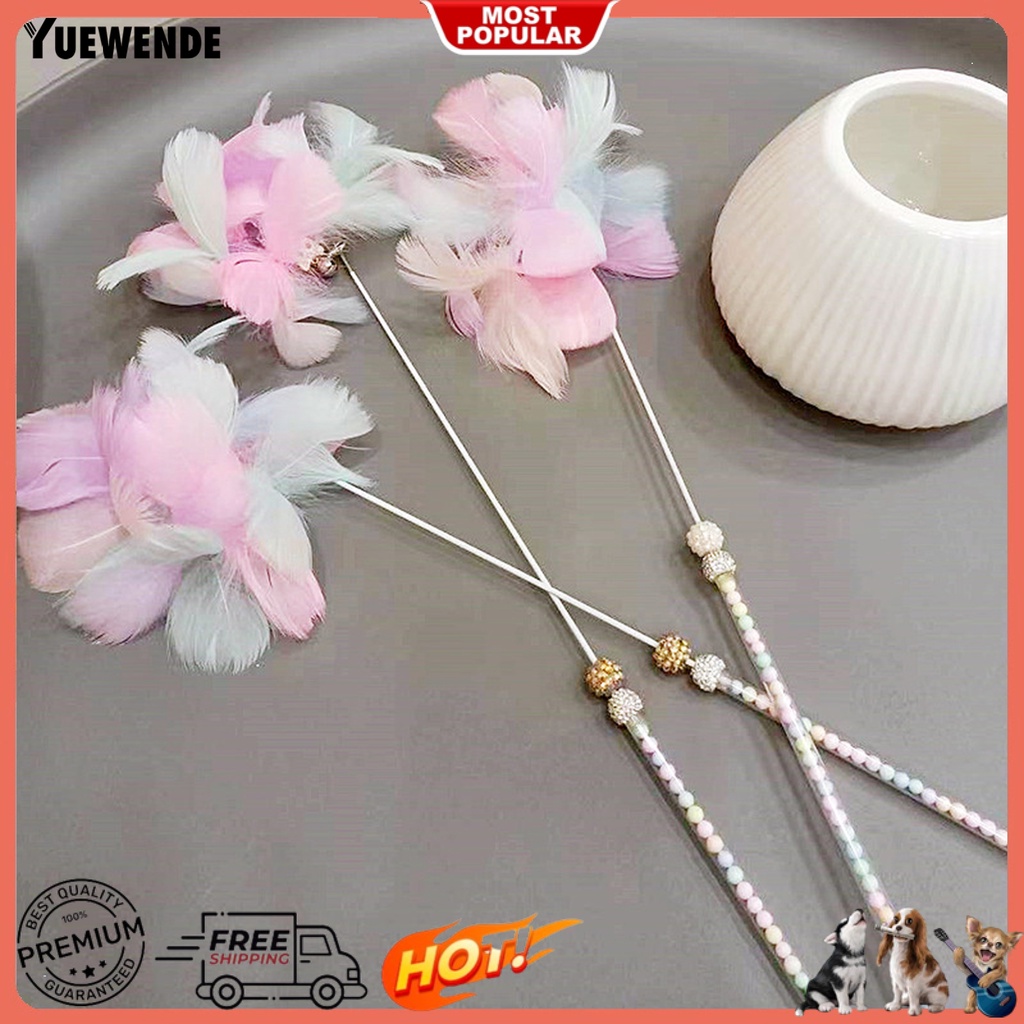 Gậy Trêu Mèo Có Chuông Và Mặt Dây Trong Suốt Chống Cắn