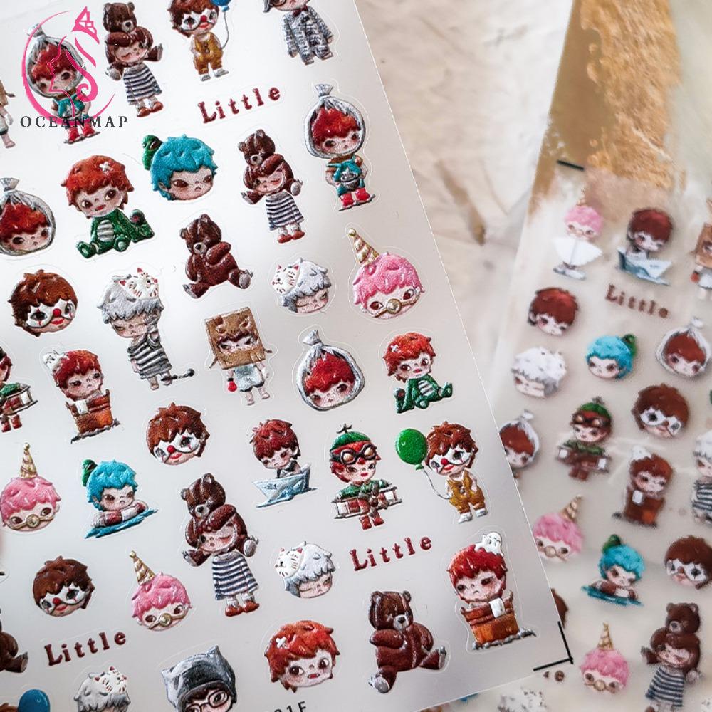 Miếng Dán Móng Tay Hình Gấu / Thẻ Bài / Dâu Tây / Hoa Anh Đào Thời Trang Cho Nữ