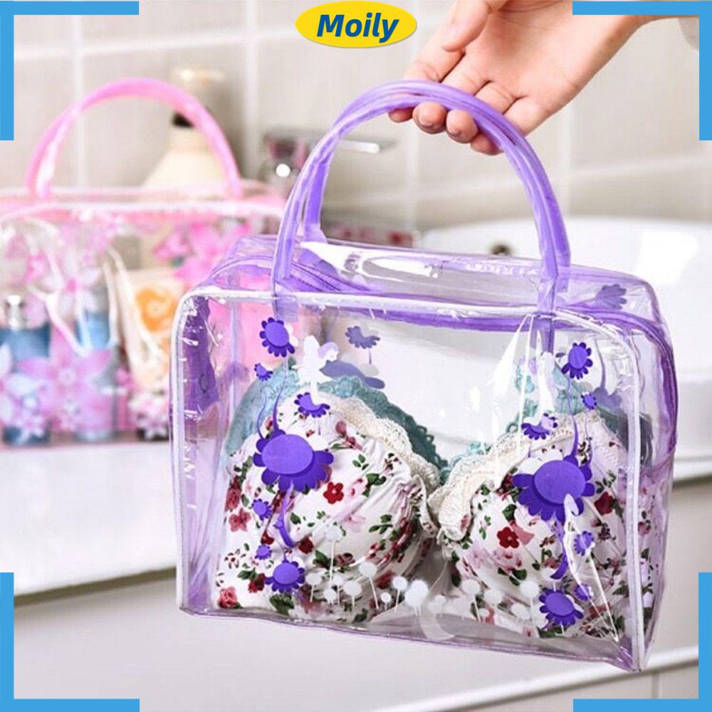 Túi Đựng Mỹ Phẩm Trong Suốt Chống Thấm Nước Họa Tiết Hoa Xinh Xắn
