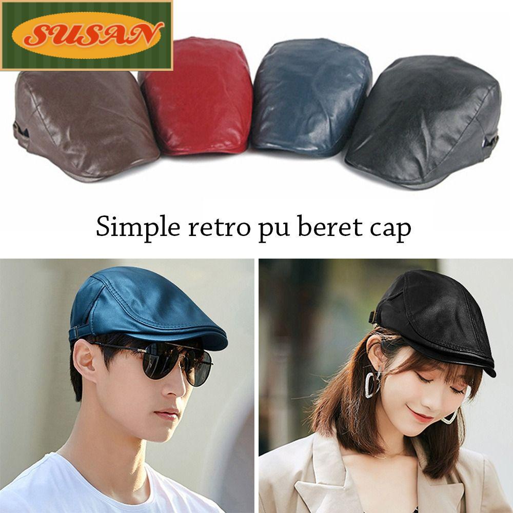 Mũ Beret Da PU Thiết Kế Thanh Lịch Cho Nam Và Nữ