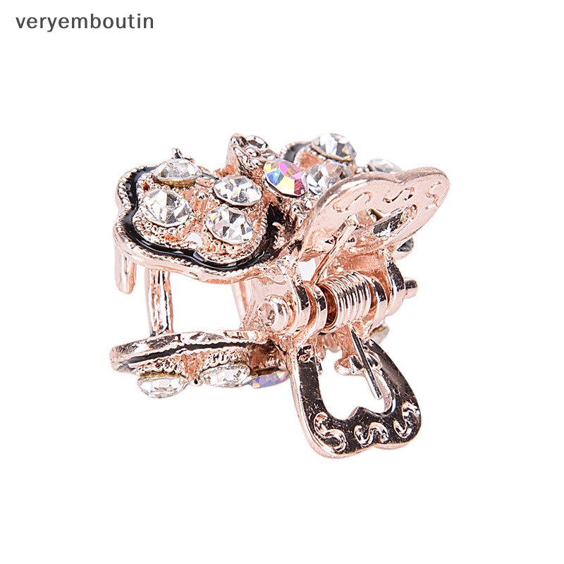 Kẹp Càng Cua Hình Bướm Mini Bằng Nhựa Đính Đá Pha Lê Đáng Yêu