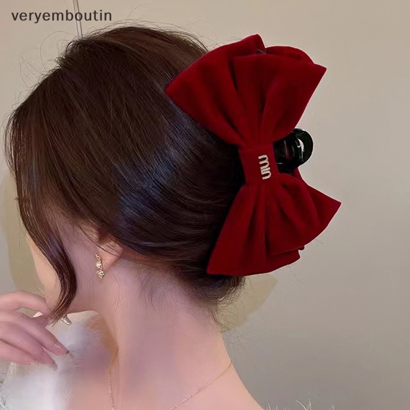 Kẹp Tóc Hình Nơ Màu Trơn Dễ Thương Cho Nữ