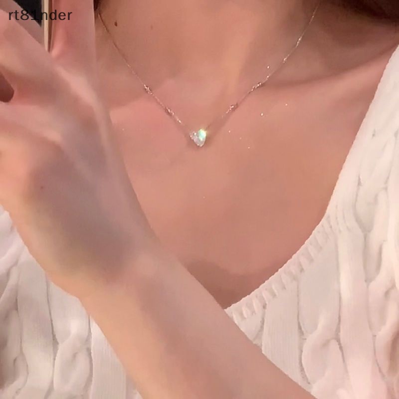 Rt Vòng cổ Mặt Hình Trái Tim Đính Đá Zircon Ngọt Ngào Thời Trang Đường Phố Cho Nữ