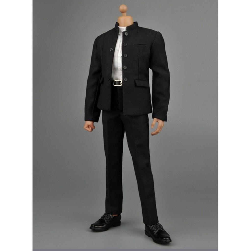 Bộ Đồ Vest Màu Đen Phong Cách Trung Hoa Cho Mô Hình Nam 12 &quot;Tỷ Lệ 1 / 6