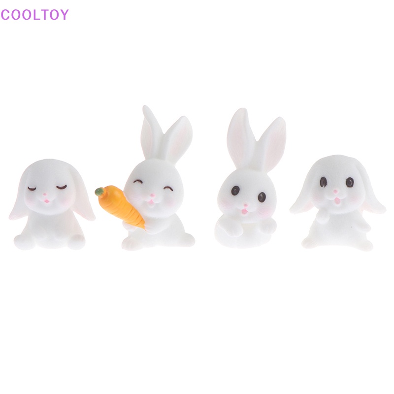 Set 4 Tượng Thỏ Và Cà Rốt Mini Trang Trí Bánh Kem