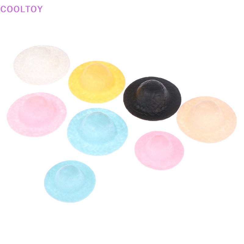 Bộ 5 Mô Hình Mũ Rơm Mini Bằng Nhựa Tỉ Lệ 1: 12 Trang Trí Nhà Búp Bê