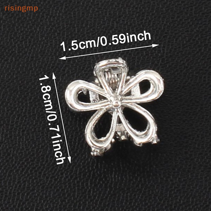 Set 2 Kẹp Tóc Càng Cua Mini Bằng Kim Loại Rỗng Hình Hoa Thời Trang Ngọt Ngào Cho Nữ