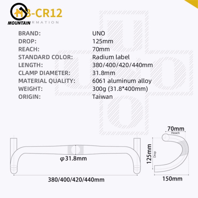 Ghi Đông Xe Đạp Leo Núi Bằng Hợp Kim Nhôm Siêu Nhẹ 31.8mm 380 / 400 / 420