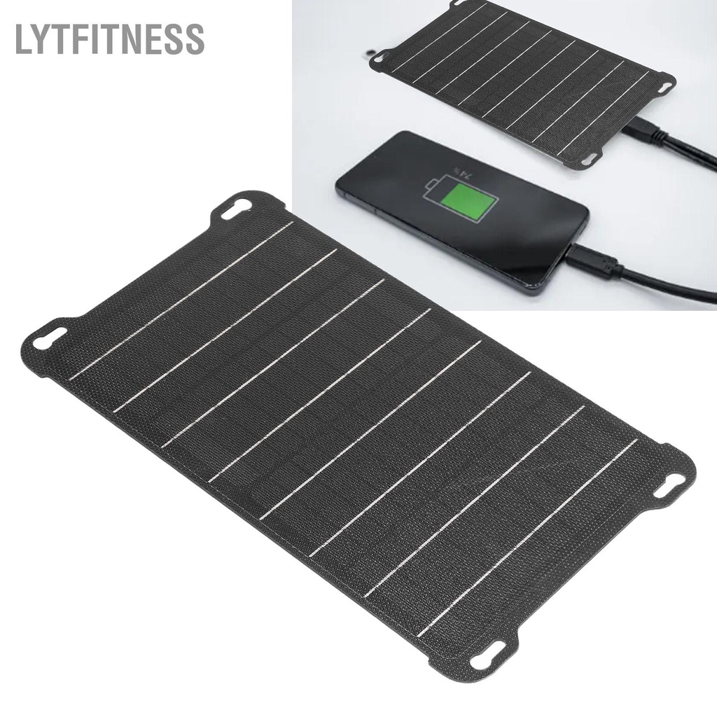 LYTFitness Bộ sạc năng lượng mặt trời 15W pin di động bằng silicon đơn tinh thể với đầu ra USB kép để leo núi  đi bộ đường dài cắm trại