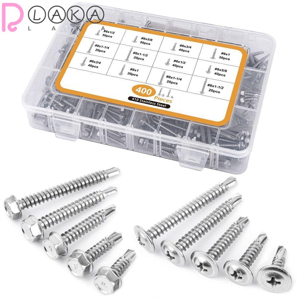Set 400 Ốc Vít Tự Dính Chuyên Dụng #Bộ 8 Ốc Vít Nhiều Loại Chuyên Dụng|Bộ Mũi Khoan Bằng Thép Không Gỉ Dùng Cho Tấm Kim Loại / Thép Không Gỉ