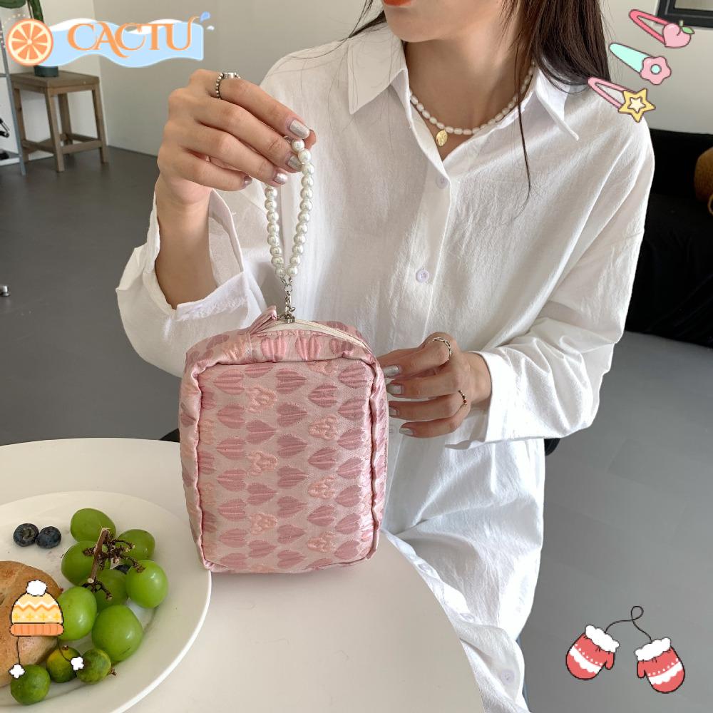 Túi Đựng Mỹ Phẩm Cỡ Nhỏ Họa Tiết Hoa Xinh Xắn Thời Trang