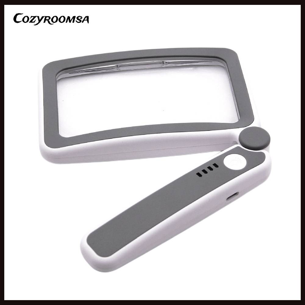 Kính Lúp Cầm Tay Phóng To 4X 650mAh Có 10 Đèn Led