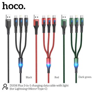 Cáp Sạc Nhanh Hoco DU08 Bọc Dù Báo Đèn 1m 2m