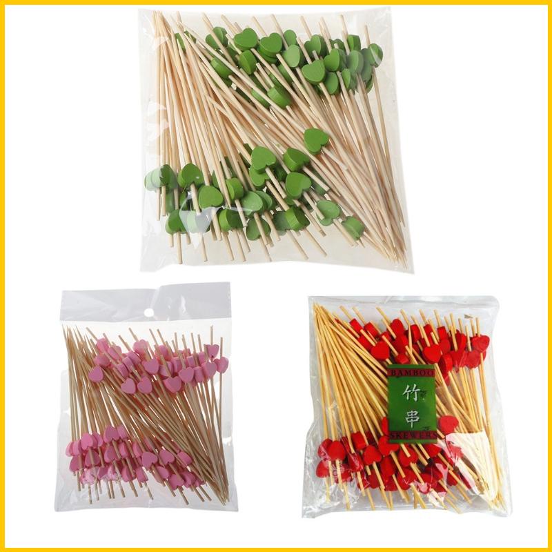 Set 100 Xiên Tre Ăn Trái Cây / Tráng Miệng Dùng Một Lần Kích Thước 12cm
