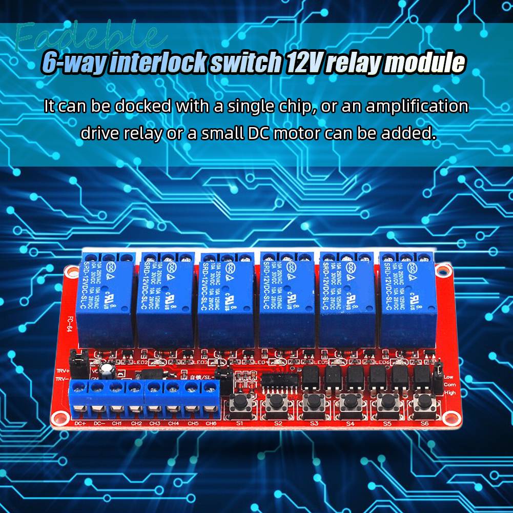 Mô Đun Rơ Le Công Tắc 6 Kênh 12V 6 Kênh Chất Lượng Cao