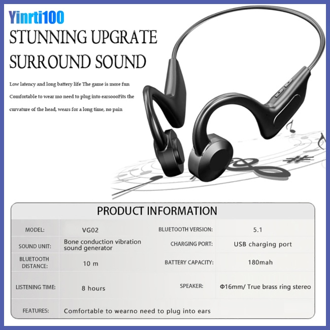 Tai Nghe Bluetooth 5.2 Nhét Tai Yinrti Ly1 Chống Mồ Hôi