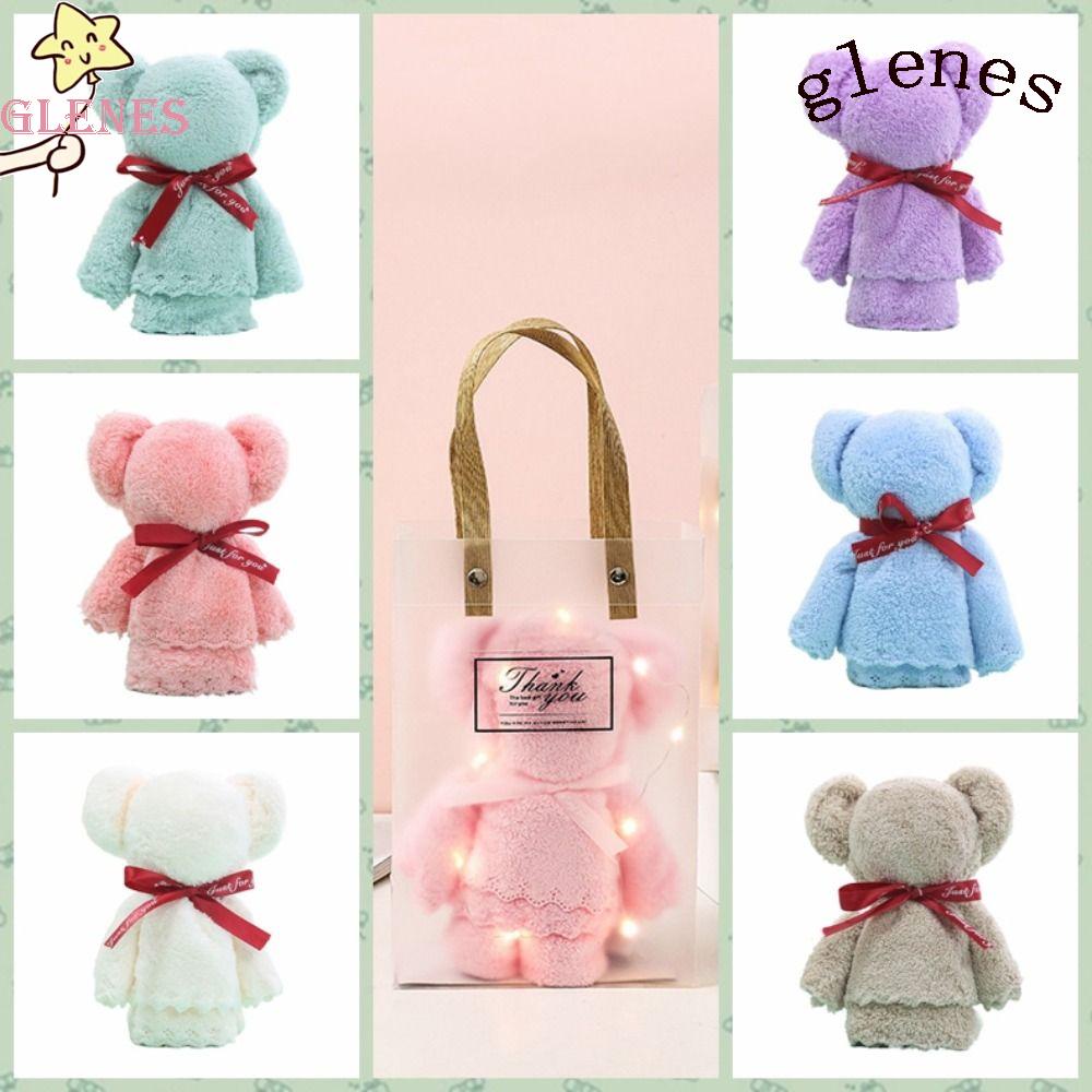 Khăn Lau Mặt Chất Liệu Nhung San Hô Mềm Mại Hình Chú Gấu Dễ Thương