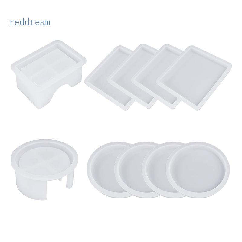 Bộ Khuôn Silicone Làm Đế Lót Ly Bằng Epoxy Resin Epoxy Độc Đáo Trang Trí Nhà Cửa DIY
