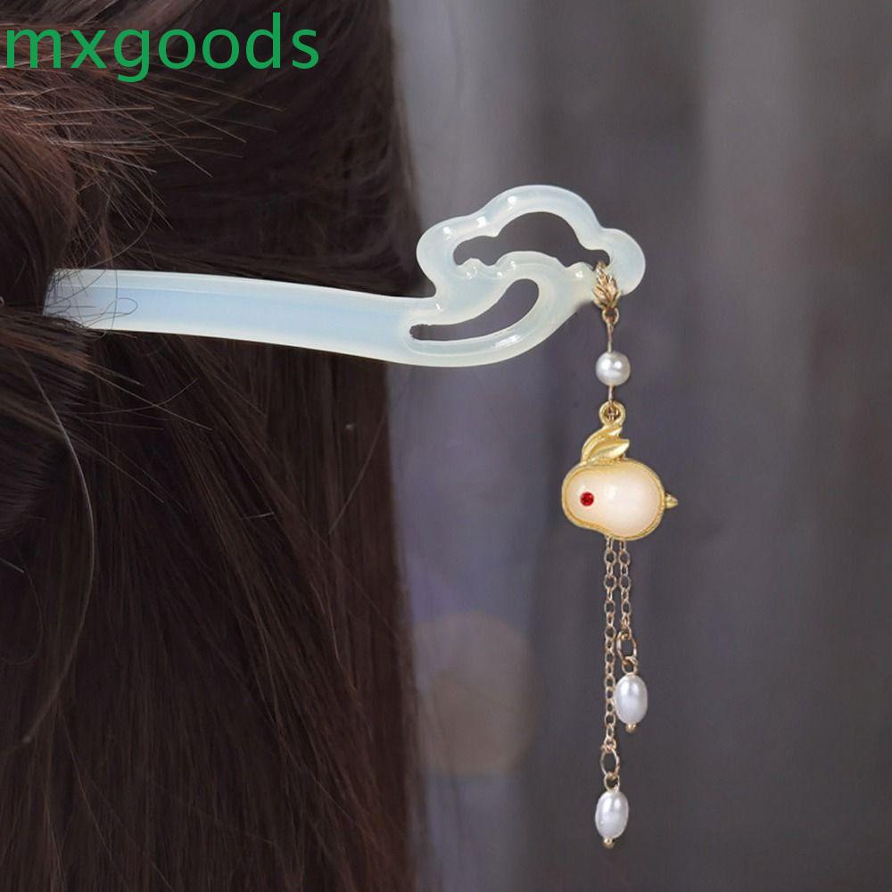 Trâm Cài Tóc Hình Thỏ Phối Tua Rua Phong Cách Trung Hoa Cổ Điển Thời Trang Cho Nữ