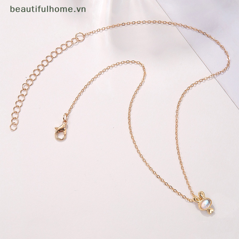 [beautifulhome] Vòng Cổ Dây Xích Tua Rua Một Lớp Mặt Hình Thỏ Vàng Thời Trang Âu Mỹ Đơn Giản Cá Tính Làm Quà Tặng [beauty]