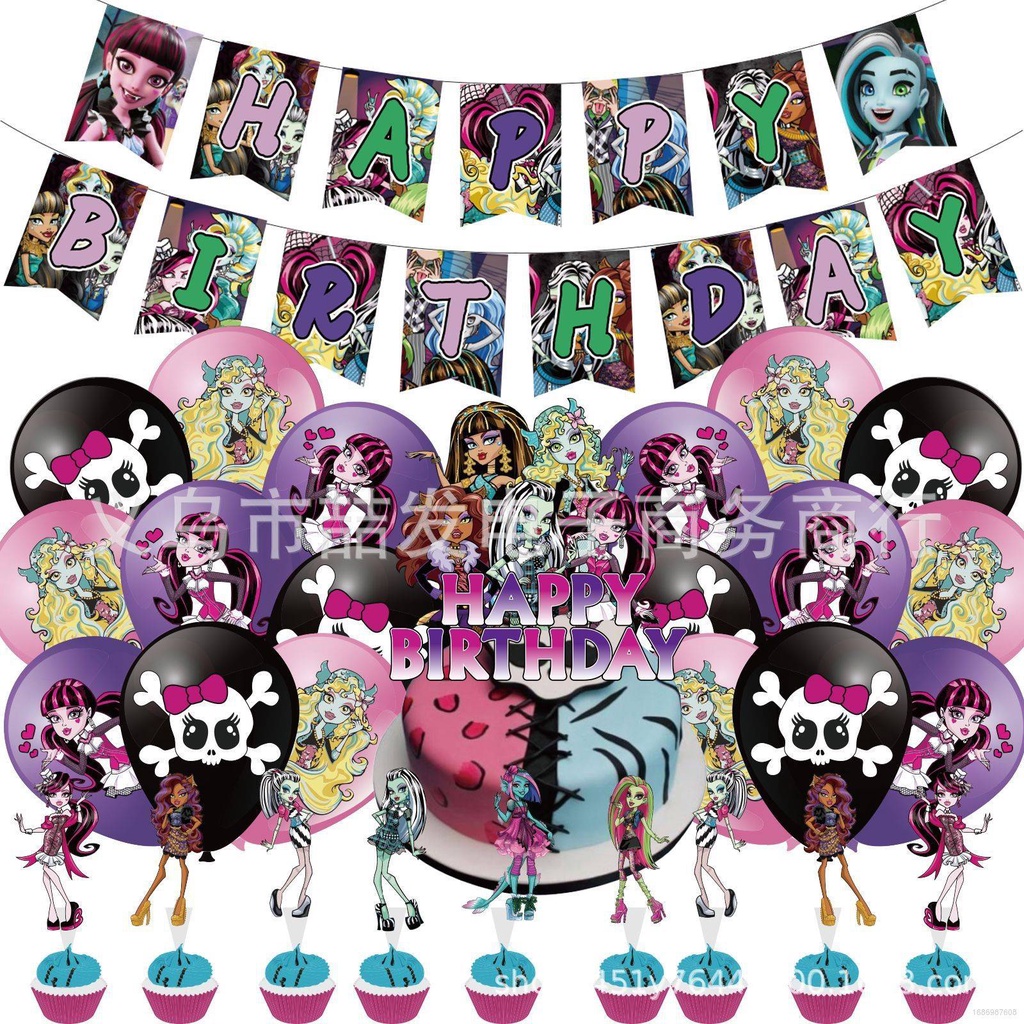 Bộ Bong Bóng Trang Trí Tiệc Sinh Nhật Chủ Đề Quái Vật Cao Cấp SY2 YS2