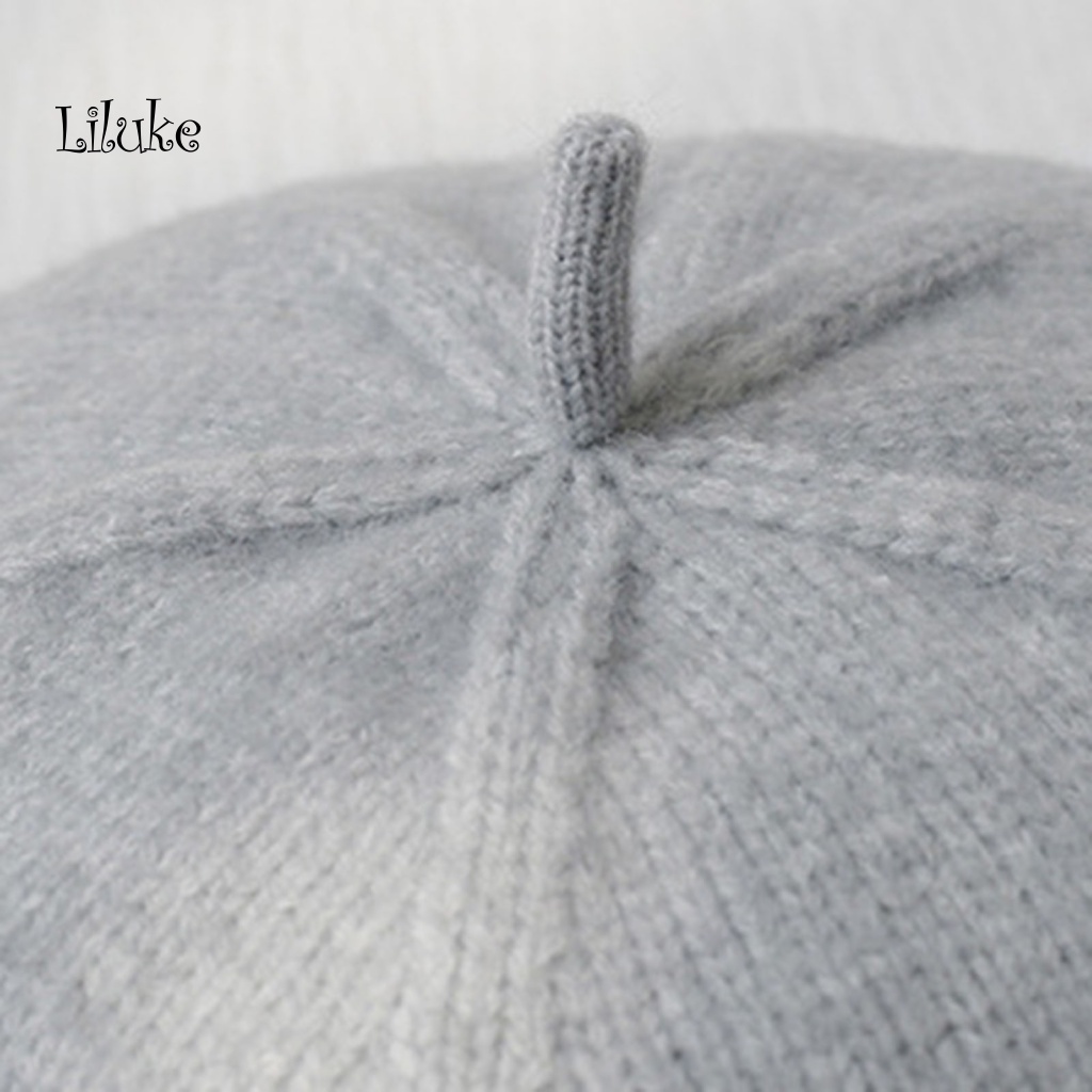 Mũ Beret Dệt Kim Màu Trơn Đơn Giản Thời Trang Cho Nữ