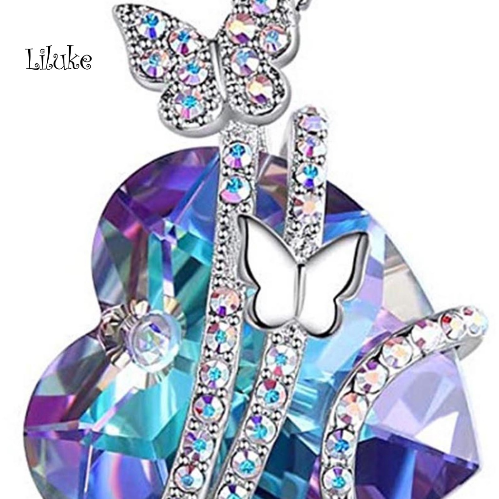 Vòng cổ Mạ Bạc Trang Trí Trái Tim Đính Đá Xinh Xắn Cho Nữ